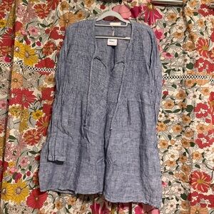 CP Shades Angela Blue Linen Top, Tunic